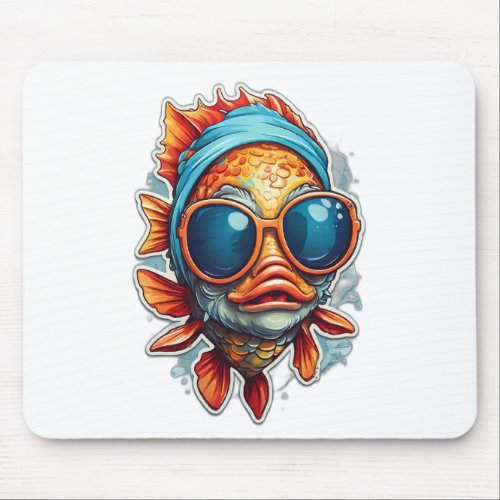  Funky Fish Print Mouse Pad