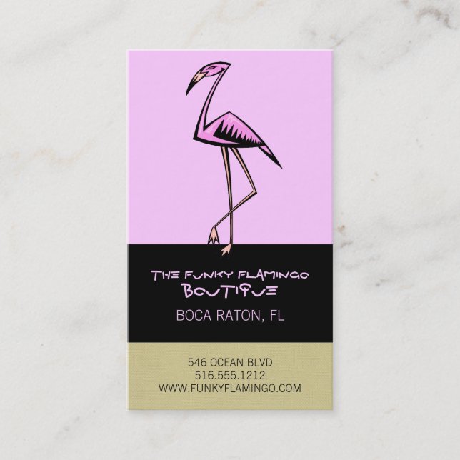 Funky Flamingo Business Cards (Front)