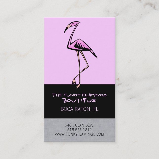 Funky Flamingo Business Cards (Front)