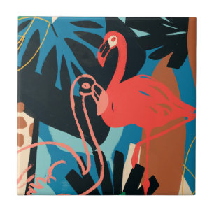 Funky Flamingo Ceramic Tile