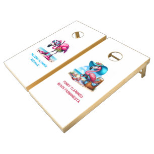 Funky Flamingo Cornhole Set