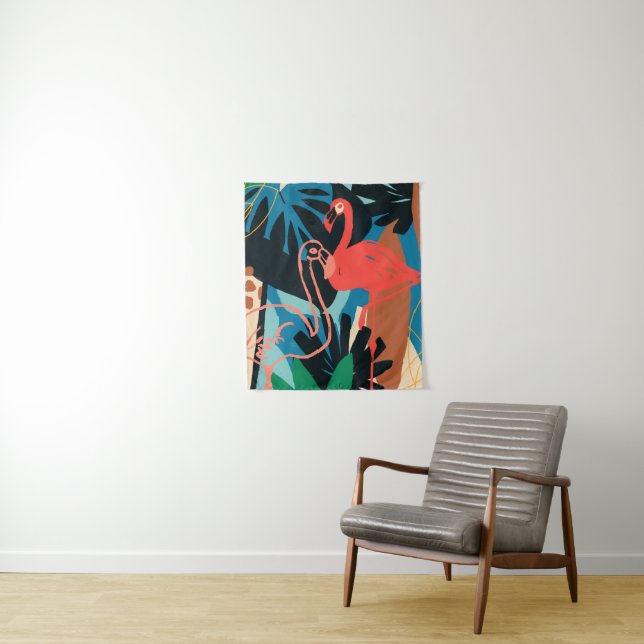 Funky Flamingo Tapestry (In Situ)