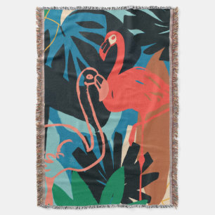 Funky Flamingo Throw Blanket