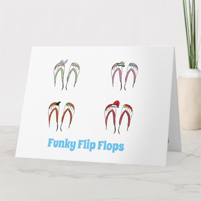 Funky Flip Flop Greeting Card (Front)