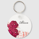 Funky Flora - Button Keychain at Zazzle
