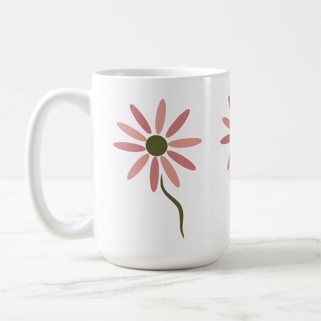 Funky Flora - stylized abstract flower design Coffee Mug (Left)