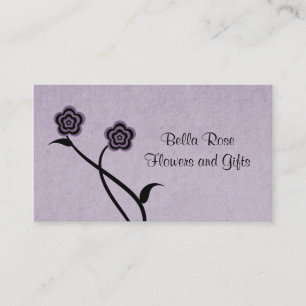 Funky Floral Blooms Business Card, Lilac Card