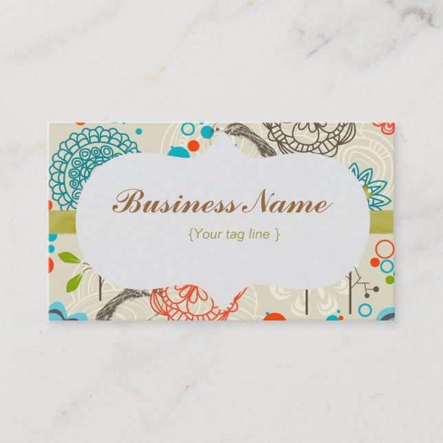 Funky Floral Business Card (Front)