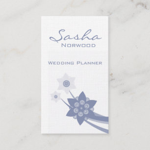 Funky Floral Business Card, Serene Blue Card
