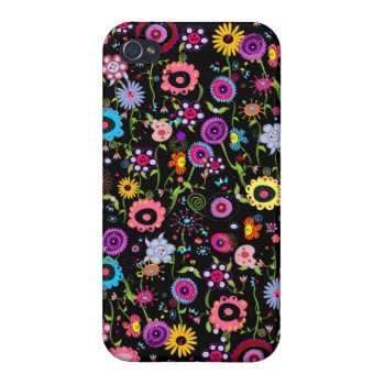 Funky Floral Cover For Iphone 4 by PeppersPolishMafia at Zazzle