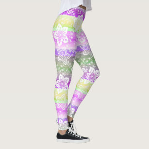 purple and white leggings