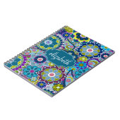 Funky Floral Pattern with Custom Name Notebook | Zazzle