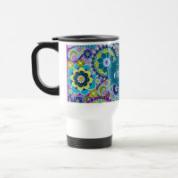 Personalized Floral Travel Coffee Mug, Design: M7