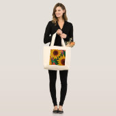 Funky Floral sunflower Tote Bag (Front (Model))