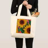 Funky Floral sunflower Tote Bag (Front (Product))