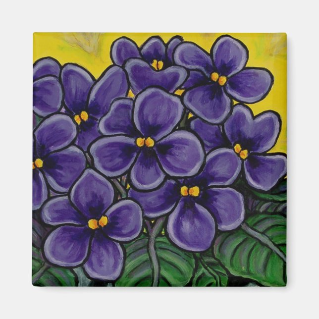 Funky Floral Violet Magnet (Front)