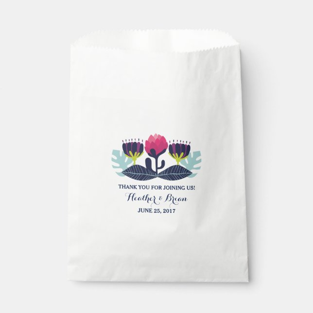 Funky Floral Wedding Favor Bags (Front)