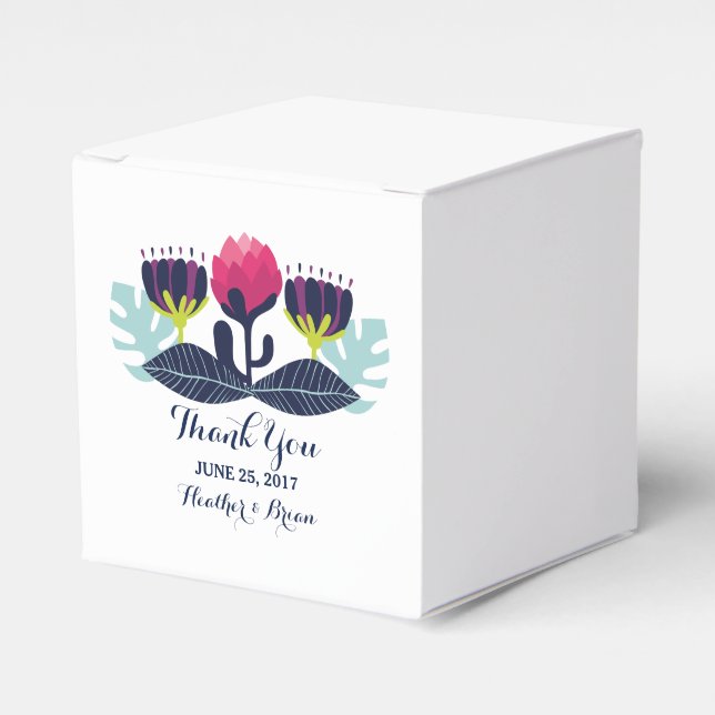 Funky Floral Wedding Favor Boxes