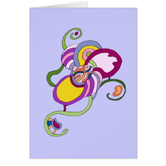 Funky Flower Abstract Illustration Cards (Front)
