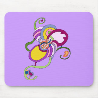 Funky Flower Abstract Illustration Mouse Pad