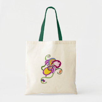 Funky Flower Abstract Illustration Tote Bag