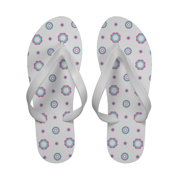 Funky Flower Design Flip Flops