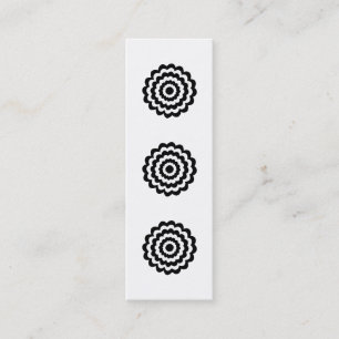 Funky Flower in Black and White. Mini Business Card