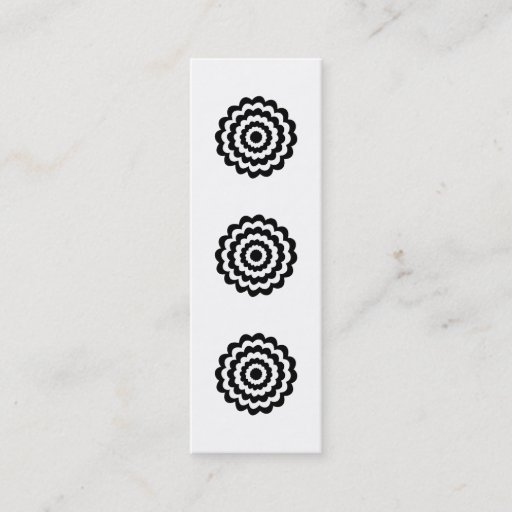 Customizable Funky Flower in Black and White. Business Card Template