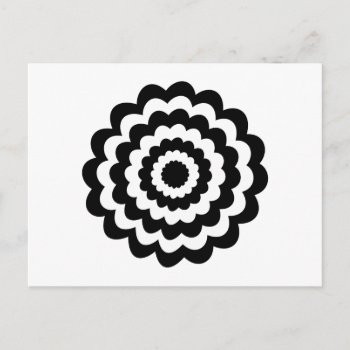Funky Flower In Black And White. Postcard by Graphics_By_Metarla at Zazzle