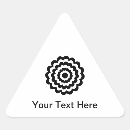 Funky Flower in Black and White. Triangle Sticker