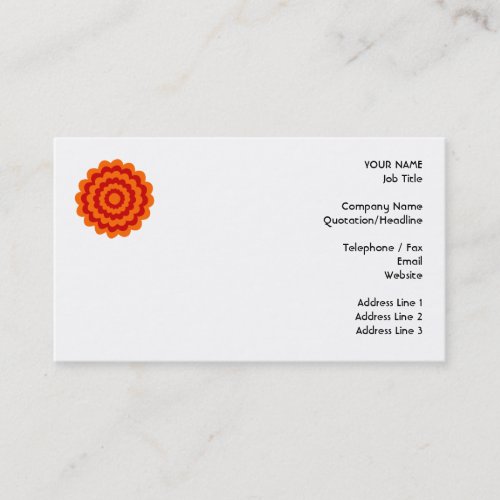 Funky Flower in Orange and Red. Business Cards