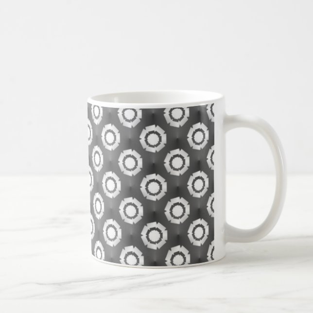 Funky Flower Mug, Metallic Gray Coffee Mug (Right)