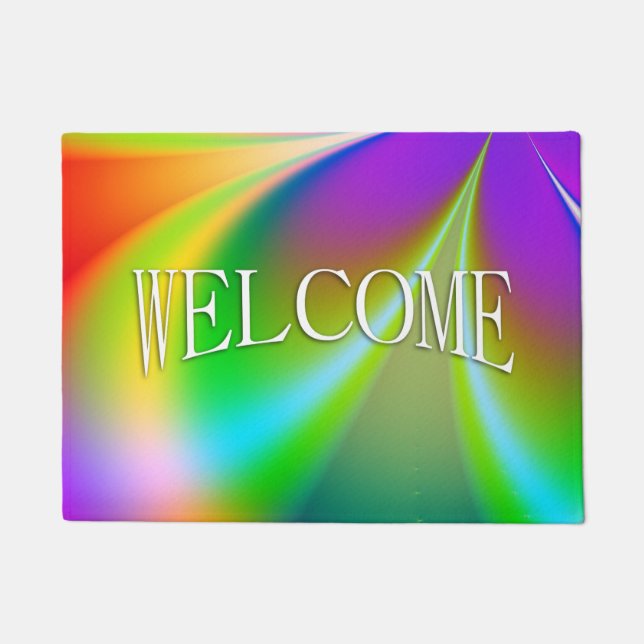 Funky Flower Power Doormat (Front)