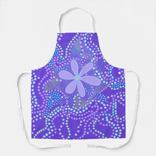 Funky Flower Purple Apron (Front)
