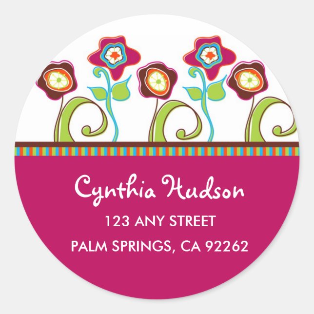 Funky Flowers Address Labels (Front)
