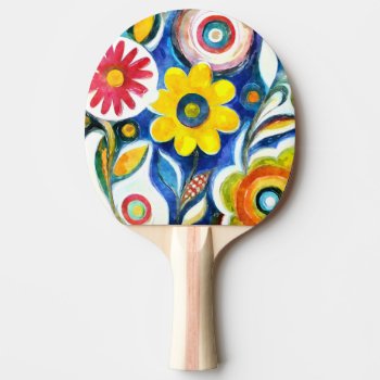 Funky Flowers Ping Pong Paddle by PhotoArtByDarla at Zazzle