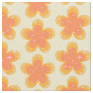 Funky Flowers Yellow Fabric