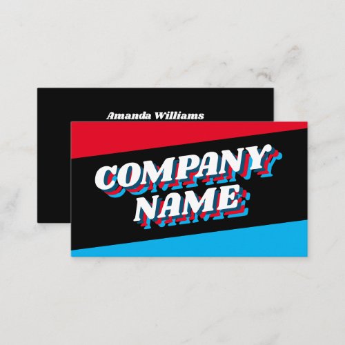 Funky Font Design Retro Style Business Card