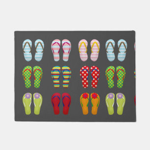Funky footwear colorful Summer flip flops Doormat