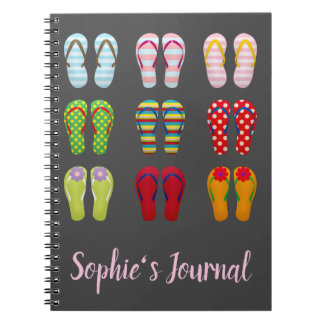 Funky footwear colorful Summer flip flops Notebook