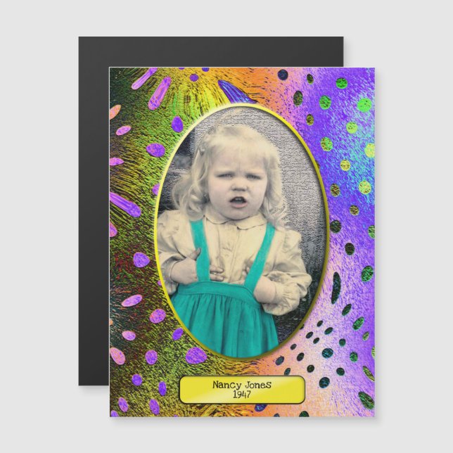 Funky, Fractal, Abstract Oval Photo Frame (Front/Back)