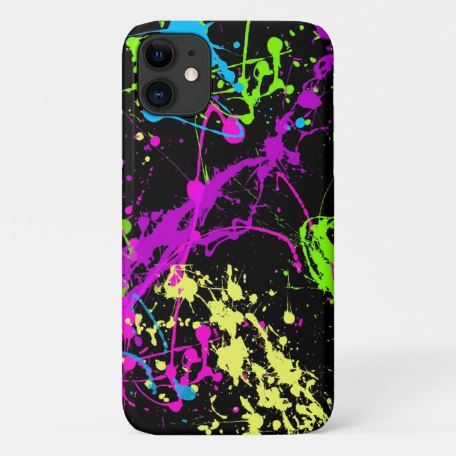 Funky Fresh Retro Paint Splatter Neon 80s 90s Case-Mate iPhone Case (Back)