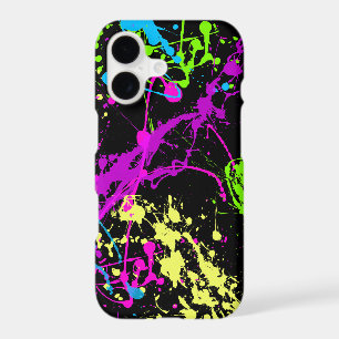 Funky Fresh Retro Paint Splatter Neon 80s 90s iPhone 17 Case