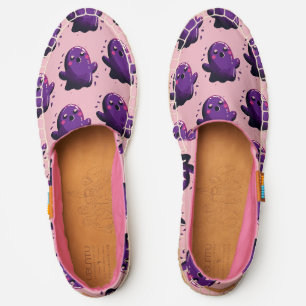 Funky Friendly Boo Spooky Cute Halloween Purple Espadrilles