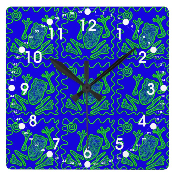 Funky Frog Colorful Toad Kids Doodle Art Gifts Wall Clock