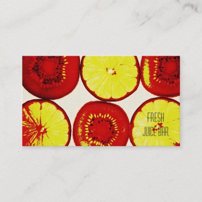 funky fruit fresh juice bar business card (Front)