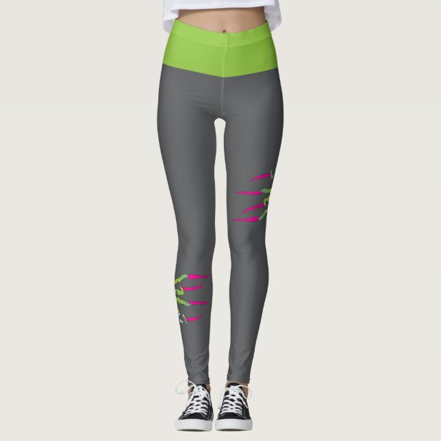 Funky Fun Bloody Zombie Ripped Zombie Attack!  Leggings (Front)