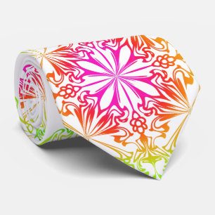 Funky fun chakra floral boho design  neck tie