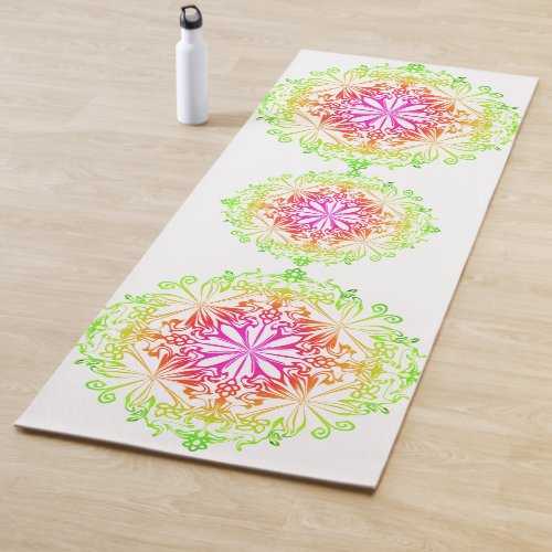 Funky fun chakra floral boho design  yoga mat