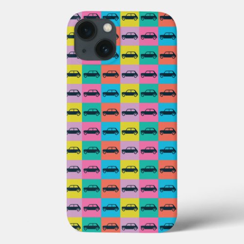 Funky Fun Checkerboard Mini Cooper iPhone 13 Case